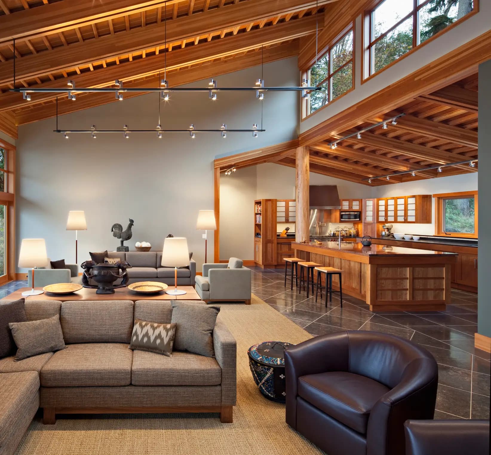 Custom home remodel with open living area and kitchen