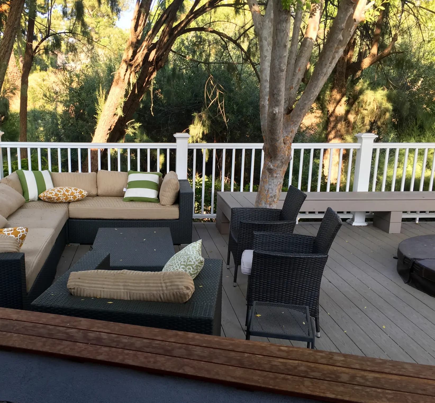 Custom built multi-tier composite deck